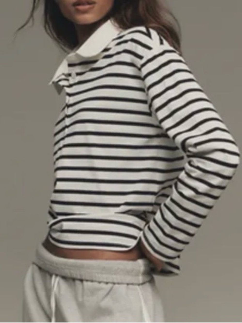 Anthropologie Sunday in Brooklyn Long Sleeve Polo Top Large NWT